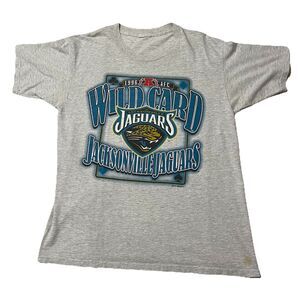 Jacksonville Jaguars Thrashed Vintage 1996 Wild Card T Shirt Large